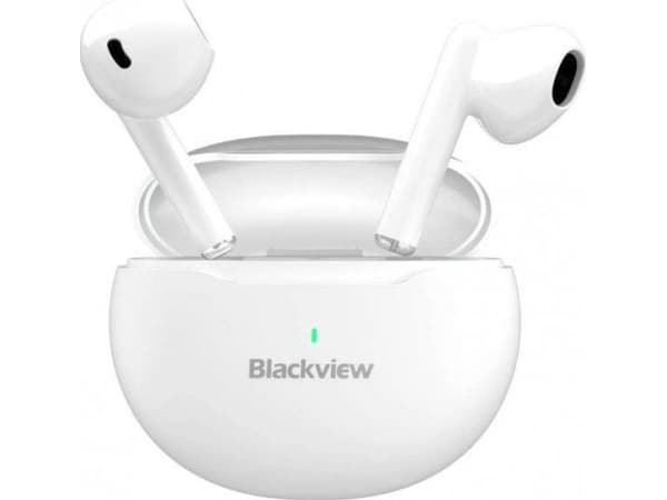 Blackview AirBuds 6, True Wireless Stereo (TWS), Samtaler/musikk, 20 - 20000 Hz, 3,2 g, Hodesett, Hvit