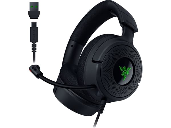 Razer Kraken V4 X - Hodesett - full størrelse - kablet - USB-C - lydisolerende
