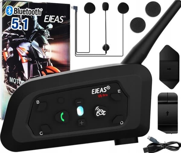 Ejeas V6 Pro TYPE-C Intercom (1 Helmet Kit)