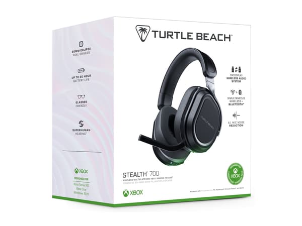 Turtle Beach Stealth 700 - 3:e generationen - headset - fullstorlek - Bluetooth/radiofrekvens 2,4 GHz - trådlös - USB-A - ljudisolerande - svart
