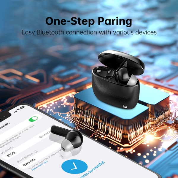 ET05 True Wireless Bluetooth-hodetelefoner, svart