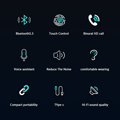 Miniatyrbilde 7 av 7: ET03 True Wireless Bluetooth-hodetelefoner, svart