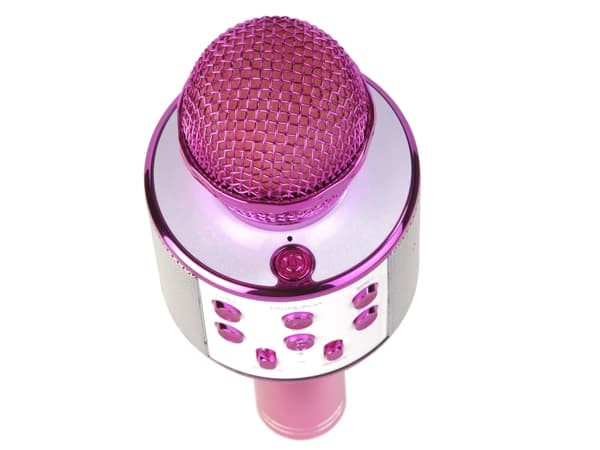 Denver KMS-20P, Karaokemikrofon, Ledning & Trådløs, Bluetooth/3.5 mm, 10 m, USB Type-A, Rosa