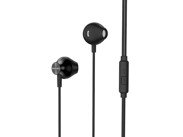 Philips TAUE101BK - Hörlurar med mikrofon - öronknopp - kabelansluten - svart