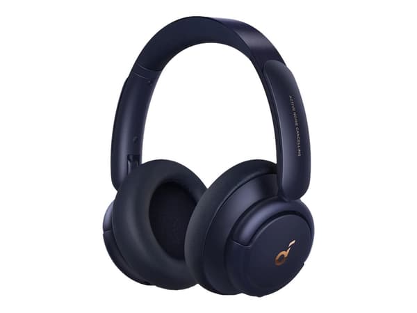 Soundcore Life Q30 - Hodetelefoner med mikrofon - full størrelse - Bluetooth - trådløs, kablet - NFC - aktiv støydemping - 3,5 mm jakk - midnattsblå