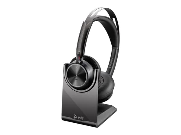Poly Voyager Focus 2 - Hodesett - on-ear - Bluetooth - trådløs, kablet - USB-A - svart