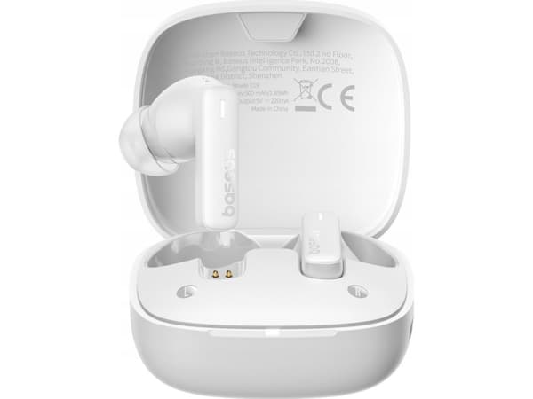 Baseus trådlösa hörlurar Baseus Bowie E19 TWS in-ear hörlurar - vit