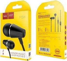 HOCO Rinkinys HEADPHONE / Ausinės SPORTS JACK 3.5MM M34 Juoda Juoda