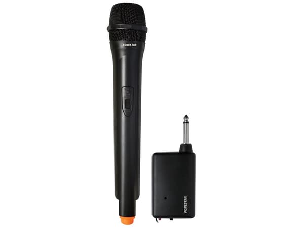 Fonestar IK-163, Karaokemikrofon, 6,46 mW, Trådløs, 6.35 mm (1/4"), Sort, Innendørs