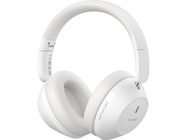 Baseus Bass 30 Max on-ear Bluetooth 5.3 trådløse hodetelefoner - hvite