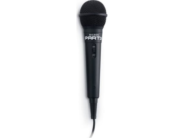 Bigben Interactive PARTYMIC, Karaokemikrofon, 60 - 14000 Hz, Koblet med ledninger (ikke trådløs), 6.35 mm (1/4"), Sort, 4 m