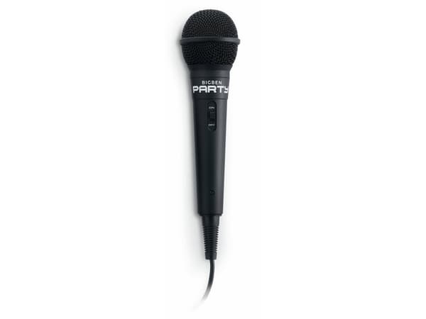 Bigben Interactive PARTYMIC, Karaokemikrofon, 60 - 14000 Hz, Koblet med ledninger (ikke trådløs), 6.35 mm (1/4"), Sort, 4 m