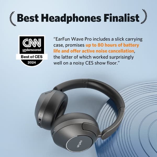 Earfun Wave Pro Trådløse Hovedtelefoner Sort