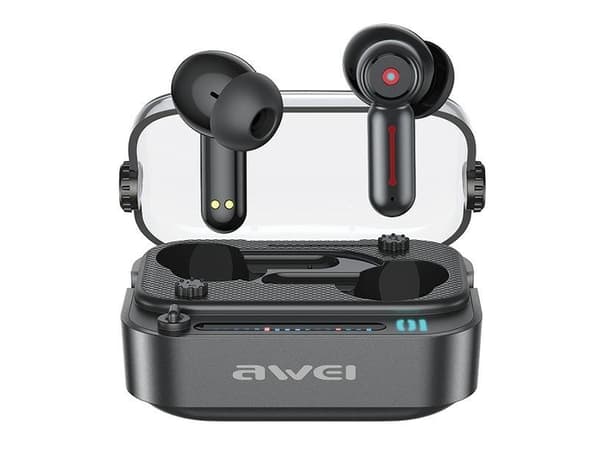 Awei AWEI Bluetooth 5.3 T58 ANC hodetelefoner + dokkingstasjon svart/svart