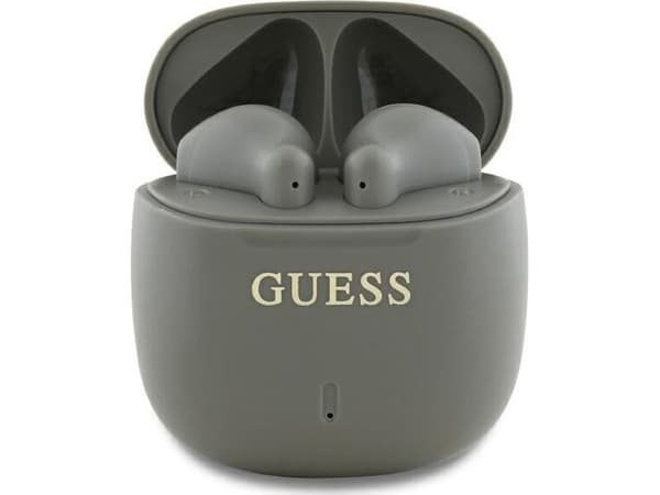 Słuchawki Guess Guess Bluetooth headphones GUTWSJ14ESGE TWS + docking station taupe Printed Classic Logo