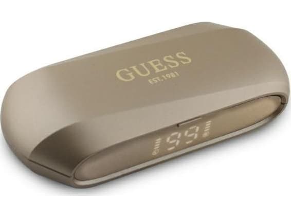 Słuchawki Guess Guess Bluetooth headphones GUTWSC2MCDSD TWS + docking station gold/gold Elongated Metalic Printed Logo