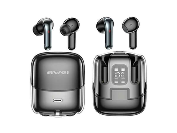 Awei AWEI kuulokkeet Bluetooth 5.3 T79 ENC TWS + telakointiasema musta/musta