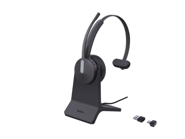 Yealink BH70 Mono - Hodesett - on-ear - Bluetooth - trådløs - USB-A via Bluetooth-adapter, USB-C via Bluetooth-adapter - Certified for Microsoft Team