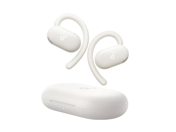 Soundcore V20i - True wireless-hodetelefoner med mikrofon - åpent øre - over-øret-montering - Bluetooth - hvit