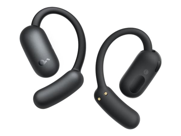 Soundcore AeroFit 2 - True wireless-hodetelefoner med mikrofon - åpent øre - over-øret-montering - Bluetooth - svart
