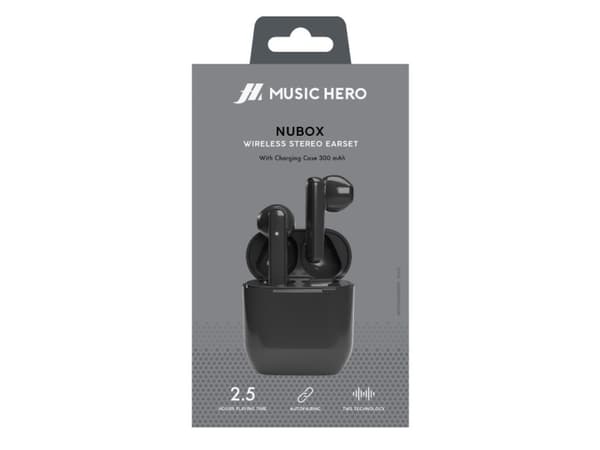 SBS Nubox, True Wireless Stereo (TWS), Samtal/musik, 20 - 20000 hz, Headset, Svart