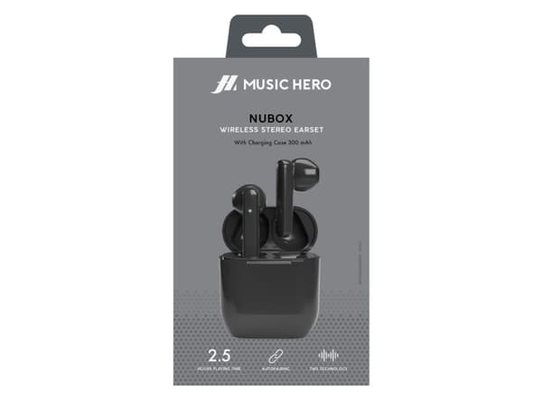 SBS Nubox, True Wireless Stereo (TWS), Samtal/musik, 20 - 20000 hz, Headset, Svart
