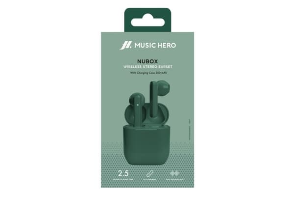 Nubox True Wireless Stereo Headphones. vihreä