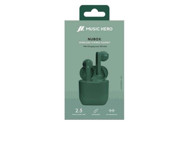 Nubox True Wireless Stereo Headphones. vihreä