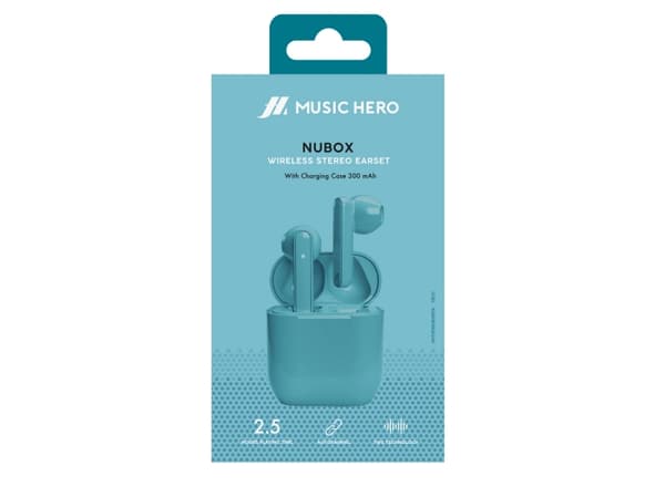 SBS Nubox, True Wireless Stereo (TWS), Samtal/musik, 20 - 20000 hz, Headset, Cyan