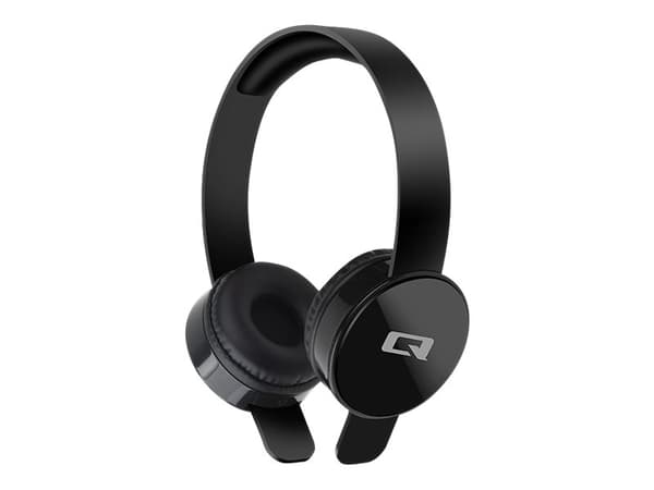 Qoltec - Hodetelefoner med mikrofon - full størrelse - kablet - 3,5 mm jakk - svart