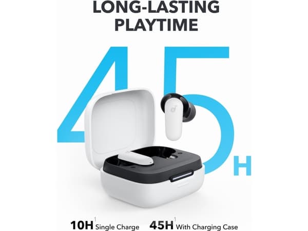 Soundcore P30i - True wireless-hörlurar med mikrofon - inuti örat - Bluetooth - aktiv brusradering - vit