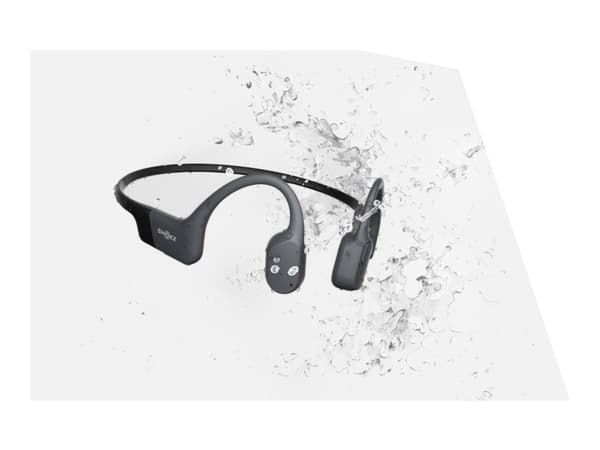 SHOKZ OpenRun - Hörlurar med mikrofon - öppet öra - montering bakom nacken - Bluetooth - trådlös - svart