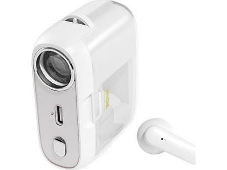 S28 Pop Digital Series Wireless Headphones - Bluetooth V5.3 TWS with charging case with projector function White