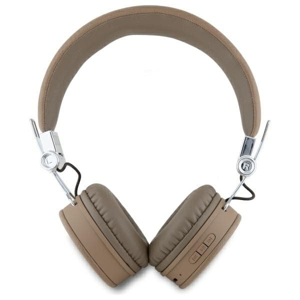 Guess On-Ear Hörlurar Bluetooth ENC Grained Classic Round Shape - Brun