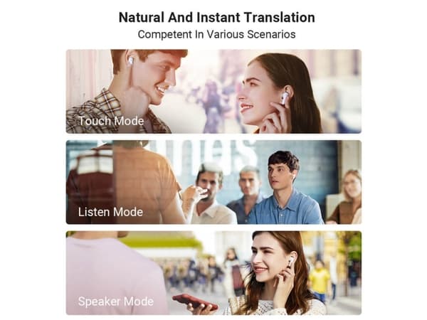 Timekettle M3 Translator, Earbud translator, Online, Arabiska, Bulgariska, CAT, CHN (S), Tjeckiska, Danska, Tyska, Nederländska, Engelska, Spanska,..