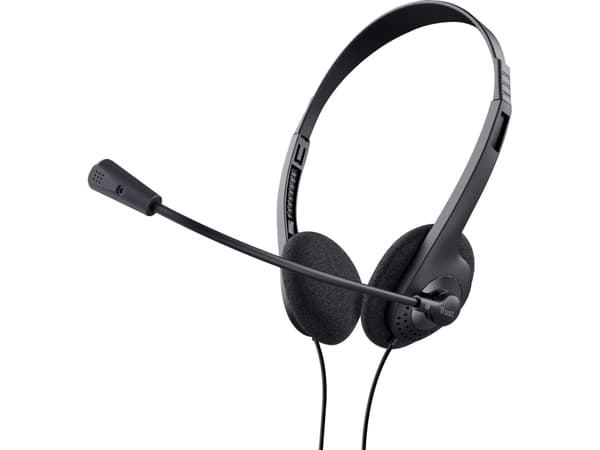Trust Chat - Hodesett - on-ear - kablet - 3,5 mm jakk - svart