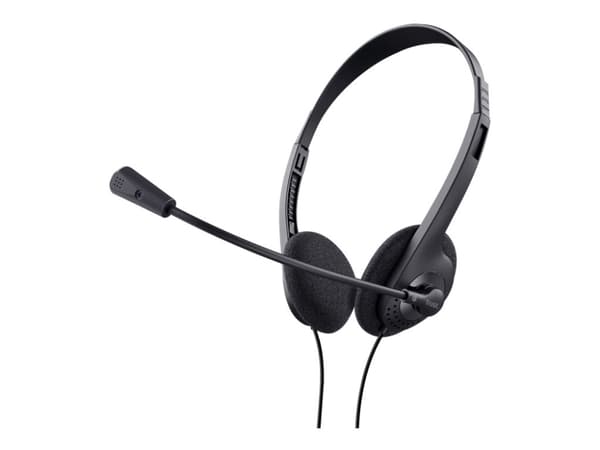 Trust Chat - Hodesett - on-ear - kablet - 3,5 mm jakk - svart