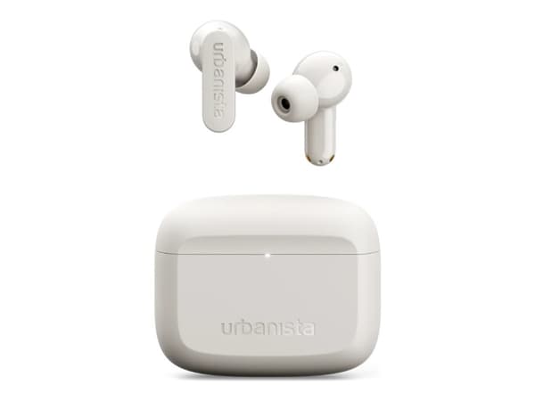 Urbanista Palo Alto - True wireless-hörlurar med mikrofon - inuti örat - Bluetooth - aktiv brusradering - molnvit