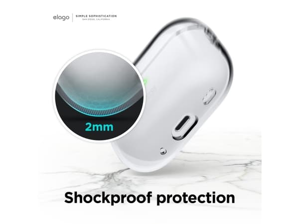 Elago Elago AirPods Pro 2 Hang TPU Shell Case - Carabiner Case for AirPods Pro 2 läpinäkyvä - Turvallisuustakuu - Yksinkertaiset osamaksut Ilmainen t