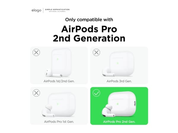 Elago Elago AirPods Pro 2 Hang TPU Shell Case - Carabiner Case for AirPods Pro 2 läpinäkyvä - Turvallisuustakuu - Yksinkertaiset osamaksut Ilmainen t