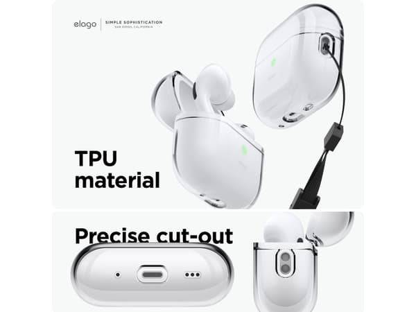 elago EAPP2CL-BA-ROSTR-CL, Ask, Termoplastisk polyuretan (TPU), Transparent