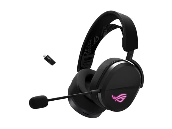 ASUS ROG Pelta - Headset - fullstorlek - Bluetooth/radiofrekvens 2,4 GHz - trådlös - svart