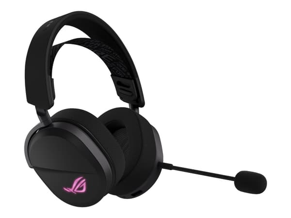 ASUS ROG Pelta - Hodesett - full størrelse - Bluetooth / 2,4 GHz radiofrekvens - trådløs - svart