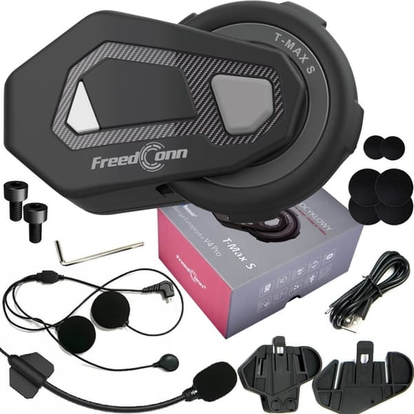 FREEDCONN T-MAX S V4 PRO YKSITTÄINEN moottoripyörän sisäpuhelin, musta