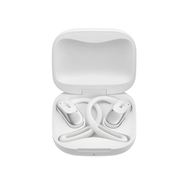 SHOKZ OpenFit Air, weiss Langattomat kuulokkeet, korvakoukku, puhelut/musiikki/urheilu/jokapäiväinen Bluetooth, valkoinen