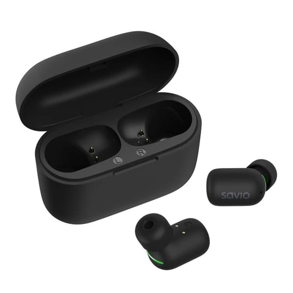 Savio TWS-09 IPX5 hovedtelefoner/headset Trådløse In-ear Musik Bluetooth Sort
