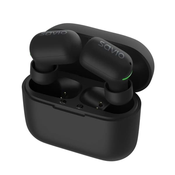 Savio TWS-09 IPX5 hovedtelefoner/headset Trådløse In-ear Musik Bluetooth Sort