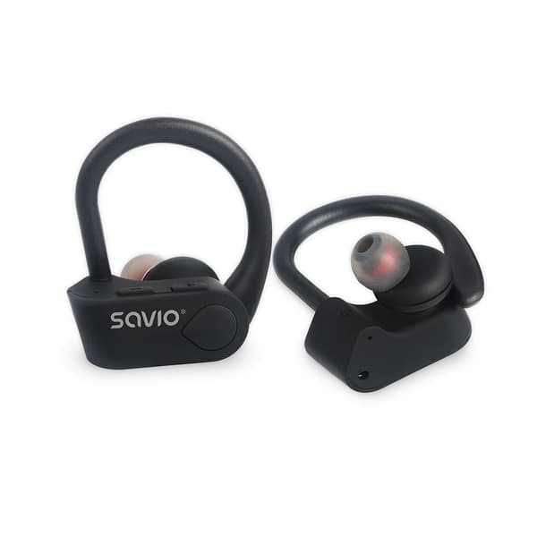 Savio TWS-03 trådløse Bluetooth høretelefoner, sorte