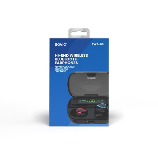 Savio TWS-06 Bluetooth 5.0 + EDR hovedtelefoner/headset In-ear Sort