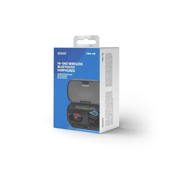 Savio TWS-06 Bluetooth 5.0 + EDR hovedtelefoner/headset In-ear Sort